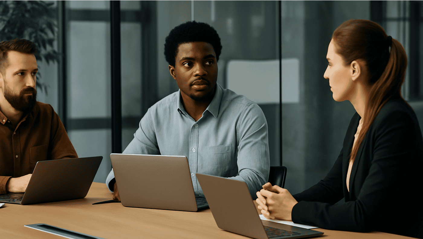 IT managment team having a meeting